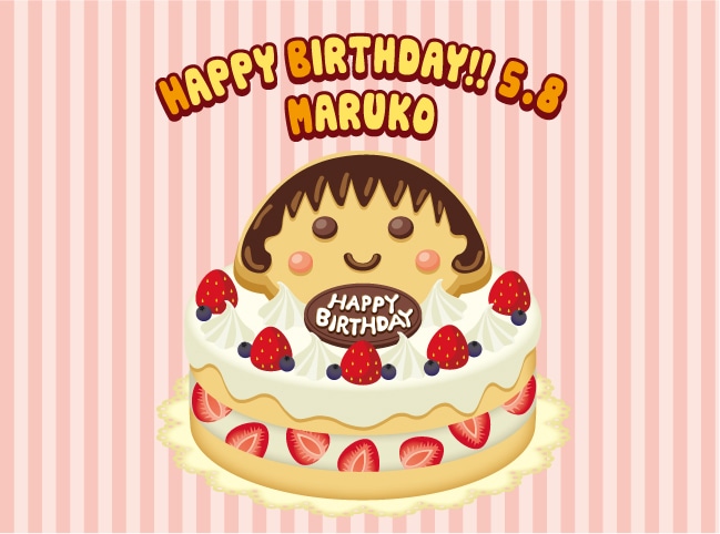 ちびまる子ちゃんカフェで展開される誕生日企画のビジュアル。