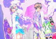 「helvetica ヘルベチカ」第1話の見開き扉ページに使用されたカラーカット。