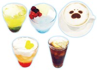 プリンセスカフェで提供される「恋するシロクマ」コラボドリンク。