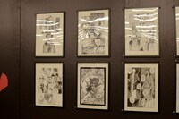 会場に展示された「無限の住人」の原画。