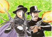 秋本治が「ハリウッド西部劇の集大成」と語る映画と自作のコラボイラスト描く
