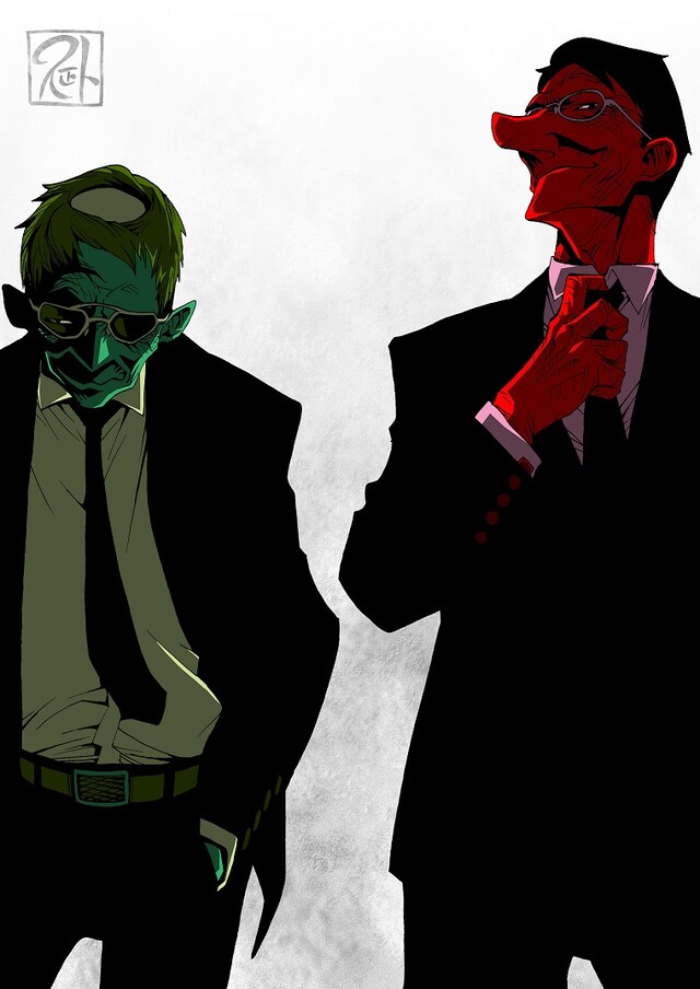 「天狗と河童」 (c)久正人