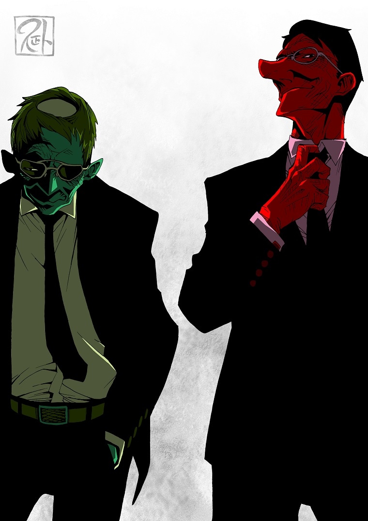 「天狗と河童」 (c)久正人