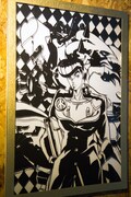 「東方仗助」の切り絵。