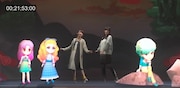VR舞台に実際に立つ阿澄佳奈と大久保瑠美。Blu-ray特典映像より。(c)美内すずえ 2016 (c)DLE/Happinet