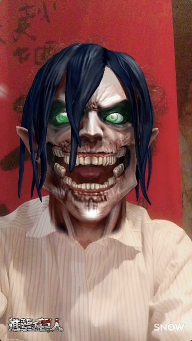 巨人化したエレンに変身 進撃の巨人 Snowのコラボスタンプ第1弾が本日配信 コミックナタリー