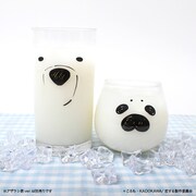 「シロクマさんグラス」「アザラシ君グラス」のツーショット。