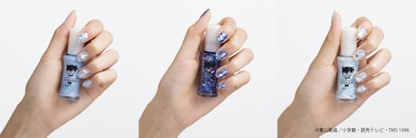 左からアクアブルー、 ロイヤルブルー、 クリスタルホワイト。