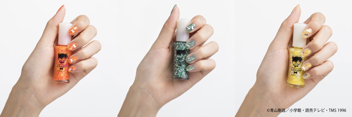 左からビビッドオレンジ、 ディープグリーン、 レモンイエロー。