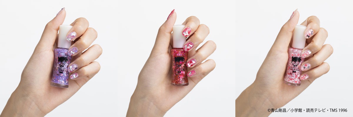 左からラベンダー、 ベリーレッド、 ベビーピンク。