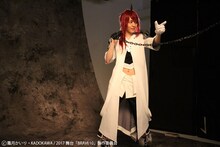 ビジュアル撮影中の様子。櫻井圭登演じる由利鎌之介。