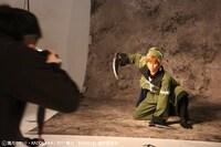 ビジュアル撮影中の様子。北川尚弥演じる猿飛佐助。