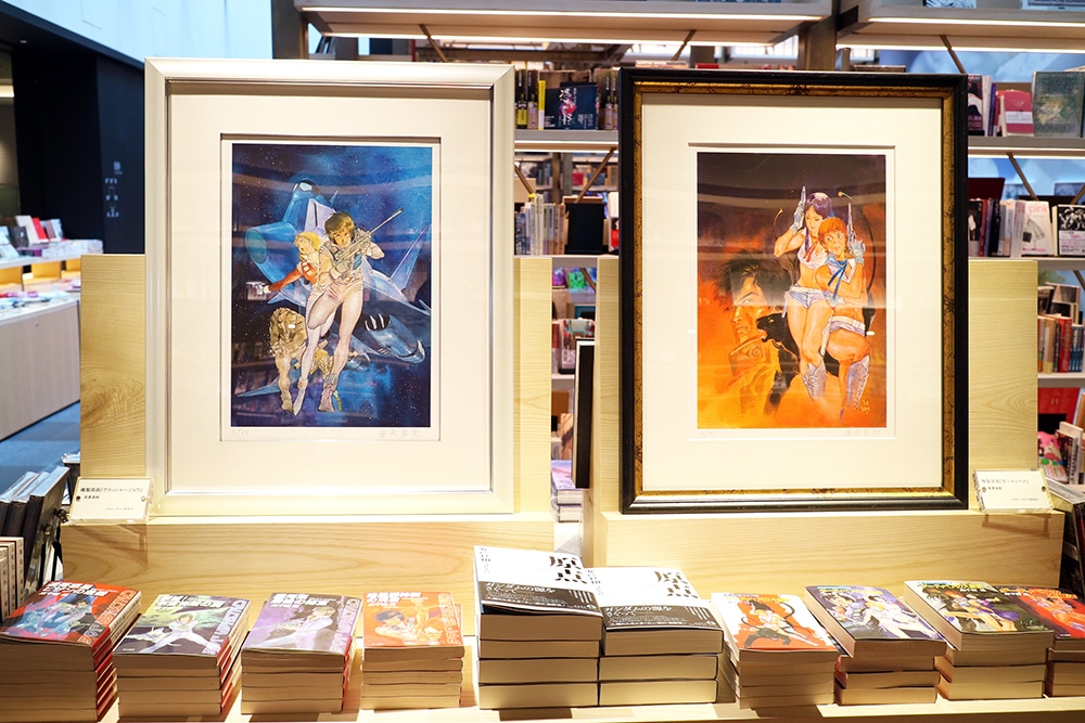 「クラッシャージョウ」と「ダーティペア」の複製原画。