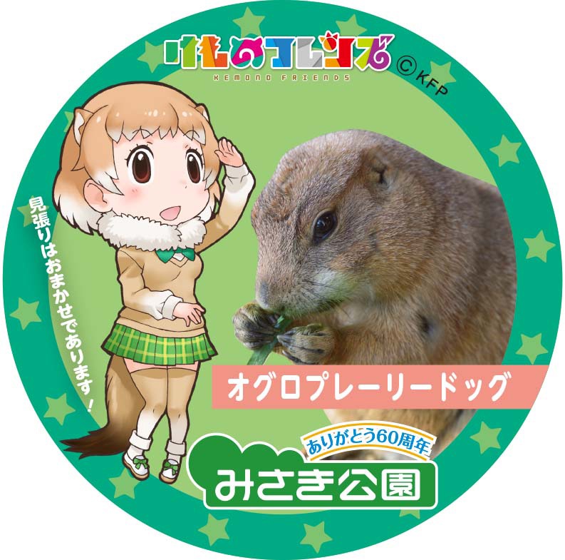 オグロプレーリードッグの缶バッジ。※デザインは製作中のもの
