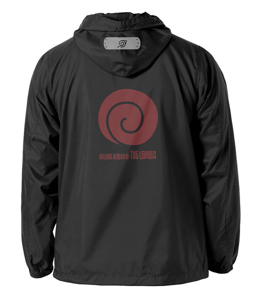 「木ノ葉隠れの里フーデッドウインドブレーカー」の背面。