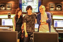 オーディオコメンタリー収録の様子。左から林原めぐみ、浪川大輔、辻谷耕史。