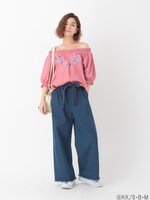 「青の祓魔師 花柄刺しゅうプルオーバー」ピンク