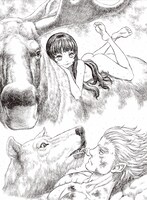 「小説 ベルセルク 炎竜の騎士」の挿絵。