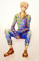 山科ティナが高校時代に描いた男子高校生のイラスト。