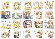 LINEスタンプ「ワカコ酒」より。(c)新久千映/NSP 2011