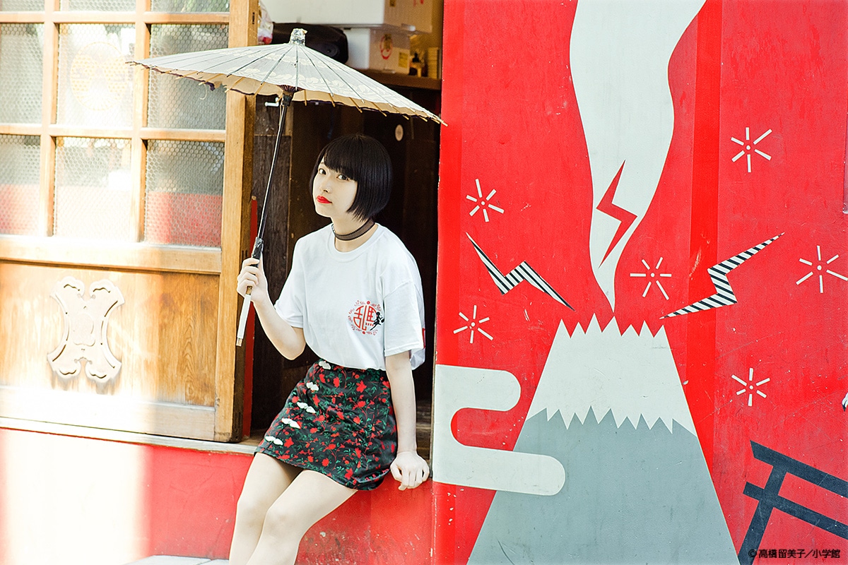 「らんま1/2 GIVE ME HOT WATER TEE」の着用写真。