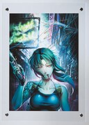 広江礼威の直筆サインが入った特大の複製原画。