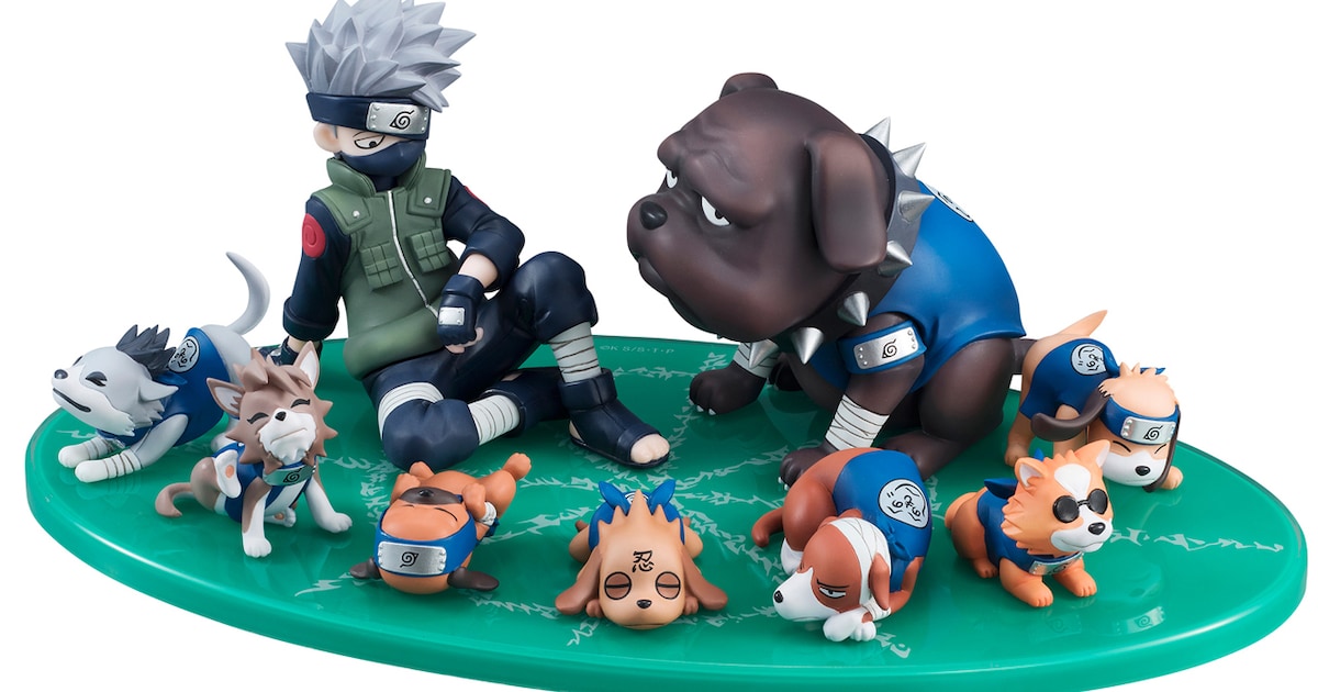 NARUTO」カカシと口寄せの術で呼び出した忍犬8頭がフィギュアに 