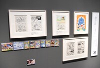 「ドラえもん×コロコロコミック 40周年展」の様子。「大長編ドラえもん」シリーズ全17作の原画が展示されている。(c)Fujiko-Pro