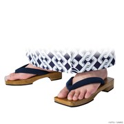 下駄を履いた足元のアップ。