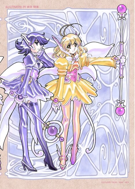 麻宮騎亜が描き下ろした、「コレクター・ユイ DVD BOX 2」のジャケットイラスト。