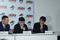 「創刊50周年記念 週刊少年ジャンプ展VOL.1 創刊～1980年代、伝説のはじまり」トークイベントの様子。