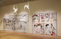 「創刊50周年記念 週刊少年ジャンプ展VOL.1 創刊～1980年代、伝説のはじまり」の様子。(c)高橋陽一／集英社