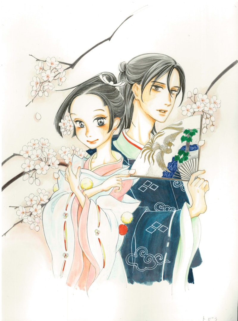 「花コイ少年」カラーイラスト。