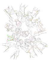 キャラクターデザインのまじろ描き下ろしによる三方背BOXのイラスト。