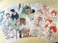 「春風のエトランゼ展～紀伊カンナの世界～」で販売されるクリアファイル3種セット。