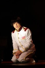 ミュージカル「ヘタリア～in the new world～」ゲネプロより、植田圭輔演じる日本。