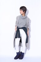 勝生勇利モデルのムートンブーツ着用例。