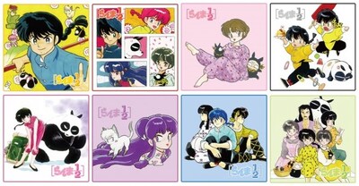 「らんま1/2 ミニタオル ガム入り」のラインナップ。