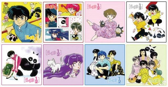 「らんま1/2 ミニタオル ガム入り」のラインナップ。