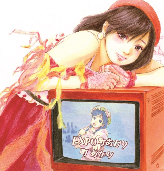 「EXPO町あかり」リバーシブルジャケットのイラスト。