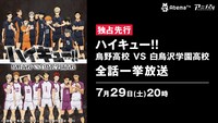 「ハイキュー!! 烏野高校 VS 白鳥沢学園高校」全話一挙放送の告知画像。