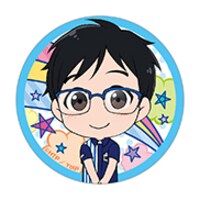 「ユーリ!!! on ICE オリジナルぷくぷくバッジセット ローソン制服 Ver.」の1種。