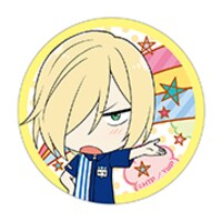「ユーリ!!! on ICE オリジナルぷくぷくバッジセット ローソン制服 Ver.」の1種。