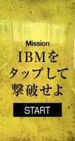 IBMを倒すシューティングゲー画面。