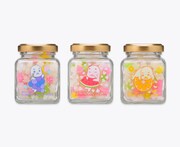「GO！GO！ゴマちゃんキッチン オリジナル 瓶入り金平糖（スイカ／グレープ／オレンジ）」