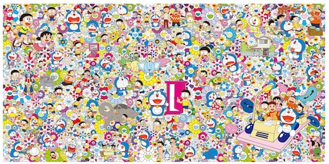 村上隆によるメインビジュアルおよび出展作品。 (c)2017 Takashi Murakami/Kaikai Kiki Co., Ltd. All Rights Reserved. (c)Fujiko-Pro