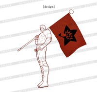 上坂すみれ×キン肉マン× KINGLYMASKのトリプルコラボTシャツのフロントにプリントされるイラスト。