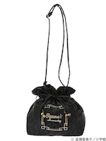 「らんま1/2 チャイナ柄巾着バッグ」のブラック。