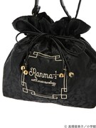 「らんま1/2 チャイナ柄巾着バッグ」のブラック。