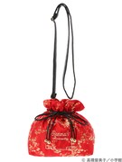 「らんま1/2 チャイナ柄巾着バッグ」のレッド。